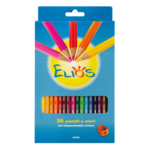 GIOTTO ELIOS PASTELLI MINA 2.8 mm COLORI ASSORTITI CONF 36 Pz. + TEMPERAMATITE